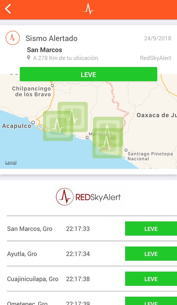 Second earthquake without adjustments: magnitude 5.0 (SSN) with epicenter 49 km southeast of San Marcos, Guerrero.