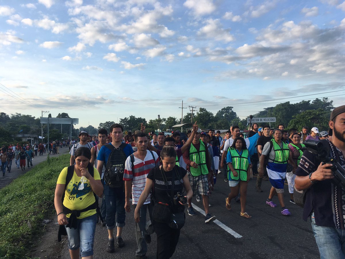 MIGRANT CARAVAN: They've started walking up on the highway in Chiapas, southern Mexico. Officials say it's more than 7,200 people.   