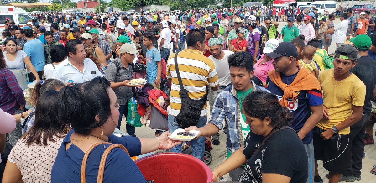 La CaravanaMigrante ya se encuentra en Juchitán Oaxaca, aquí definirán el rumbo a seguir en los próximos días   