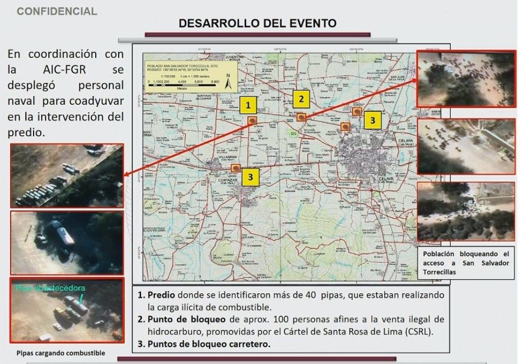The Santa Rosa de Lima Cartel was calling on its 'members' to distribute fuel, said José Rafael Ojeda, Mariana's secretary, regarding the operation in San Salvador Torrecillas, Guanajuato.