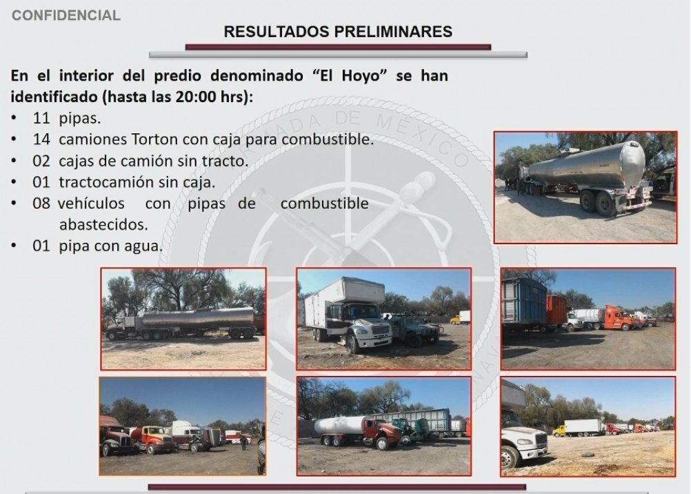 The Santa Rosa de Lima Cartel was calling on its 'members' to distribute fuel, said José Rafael Ojeda, Mariana's secretary, regarding the operation in San Salvador Torrecillas, Guanajuato.