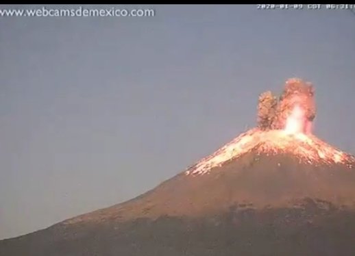 A big explosion of a volcano in Mexico this morning. 