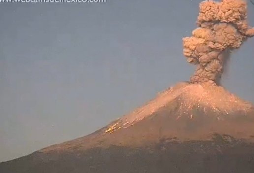 A big explosion of a volcano in Mexico this morning. 