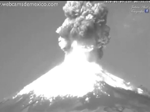 A big explosion of a volcano in Mexico this morning. 