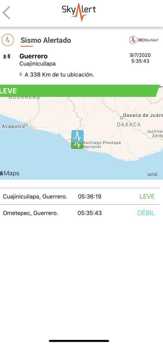 Se detectó sismo de intensidad «leve en la zona de Cuajinicuilapa, Guerrero.  Imperceptible en zons centro