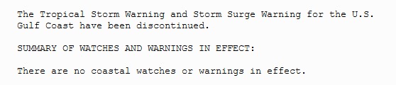 Marco weakens further, winds down to 40 mph, all tropical storm warnings & storm surge warnings cancelled for Gulf Coast   (Laura is still forecast to make landfall as a Cat 2 later this week)