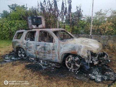 Up armored vehicles destroyed in Chicomuselo, Chiapas after clashes between MZ/CDS and Cartel of Chiapas and Guatemala (CJNG).Source: @isain