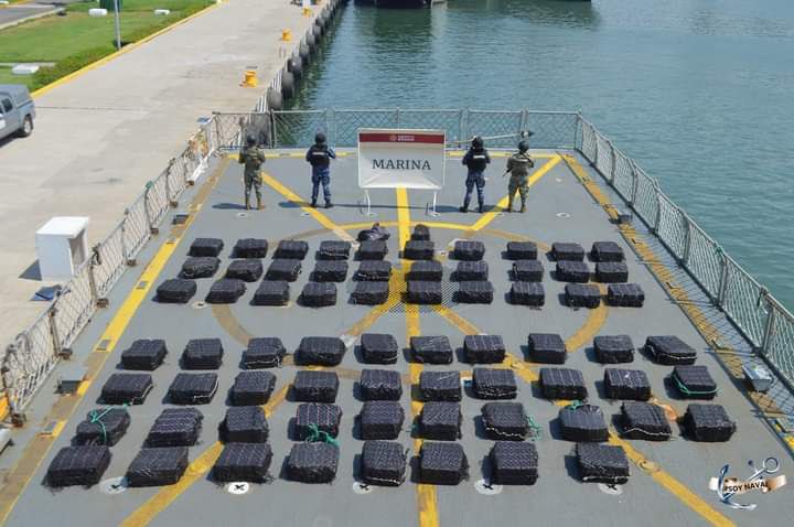 The Mexican Navy seized over three tons of cocaine during a maritime operation off the coast of Manzanillo, Colima